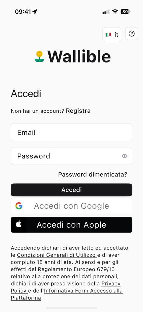 Form di registrazione