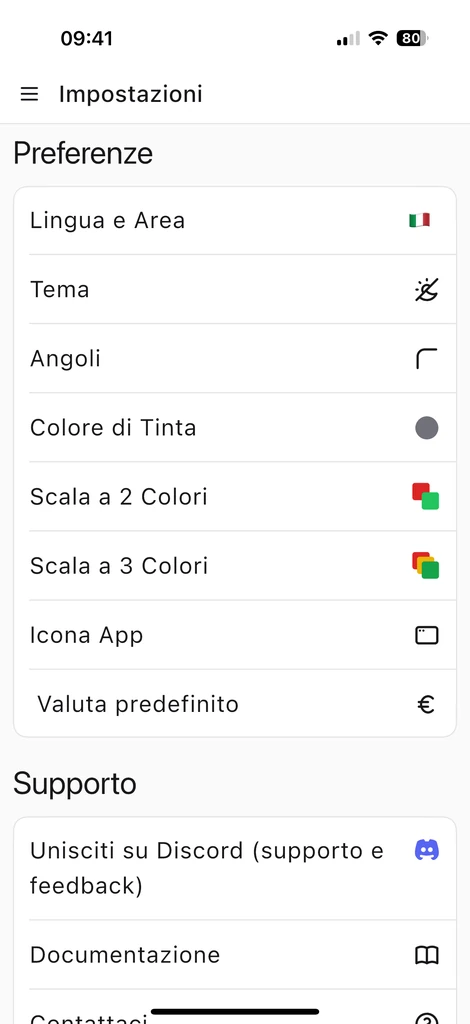 Impostazioni app
